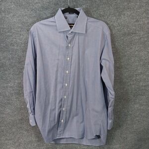 Paul Stuart Dress Shirt Slim Fit Button Up Long Sleeve Spread Collar Back Fitted